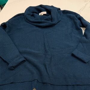 LOFT Women's Deep Blue turtle Neck Sweater
